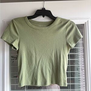 American Eagle Outfitters Light Green Crop Top